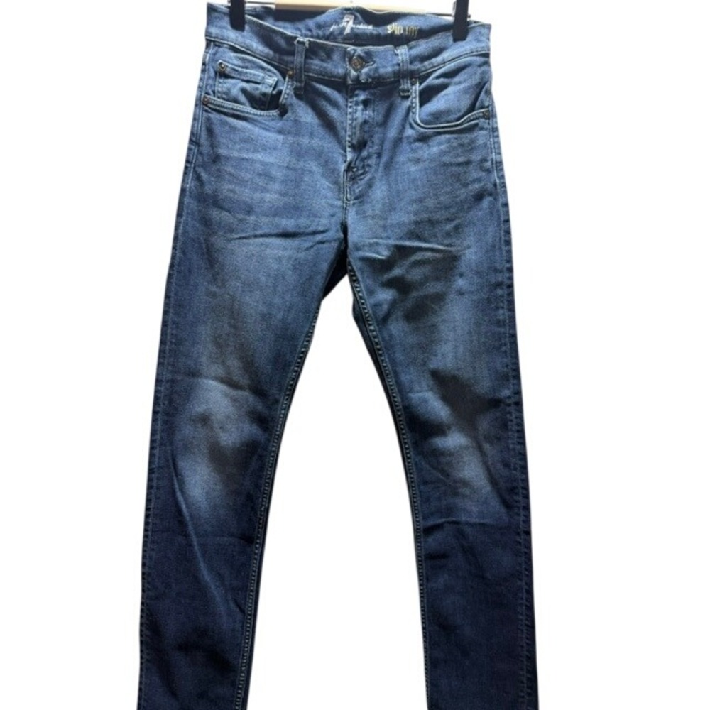 7 For All Mankind Slimmy Slim Fit Blue Jeans Women Medium Wash Denim